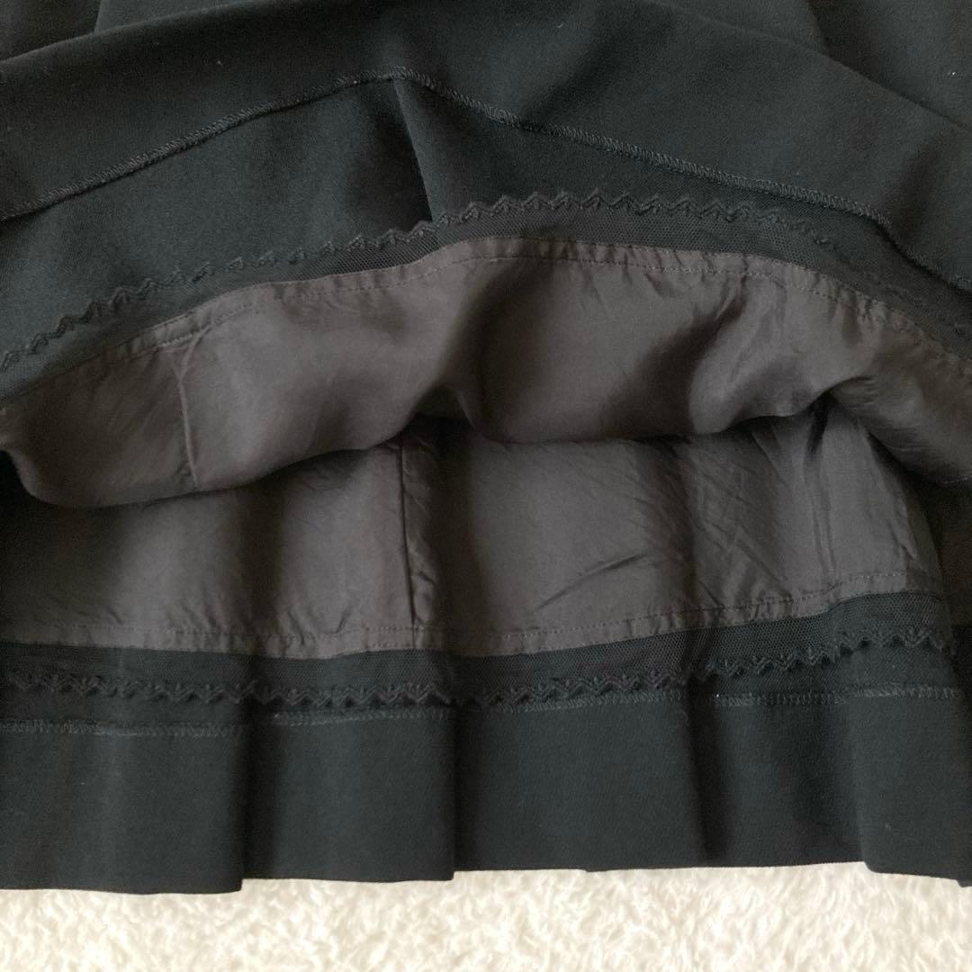 FOXEYフォクシー　ノーカラーワンピース　プリーツ　ミモレ丈　40サイズ