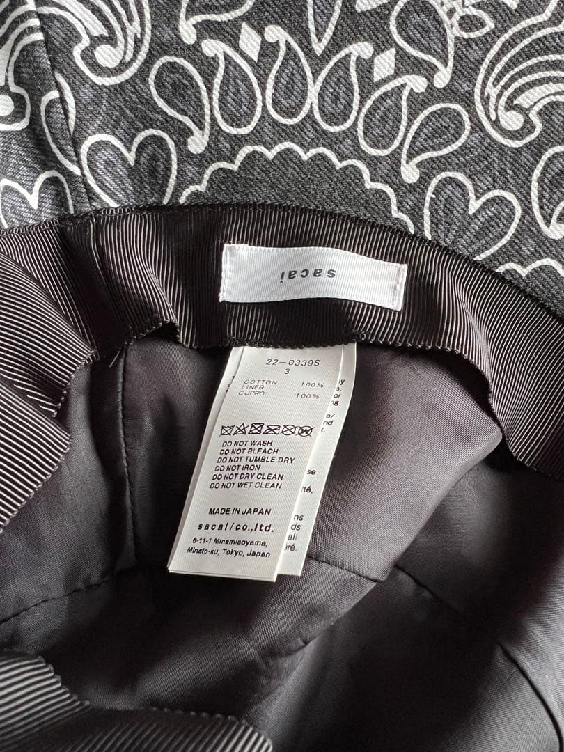 sacai Double Brim Hat バンダナ柄ダブルブリムハット