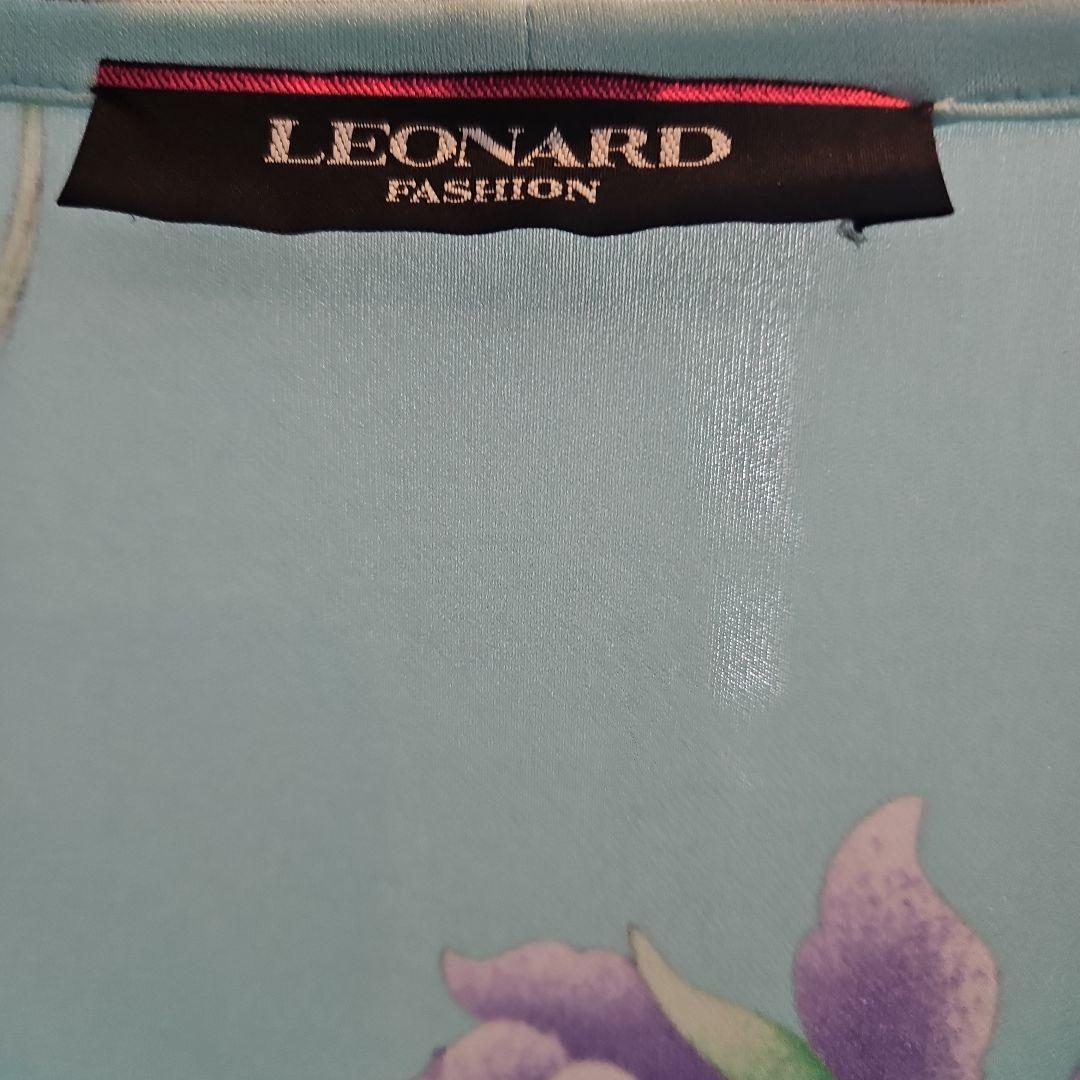 LEONARD 花柄ミントグリーンアンサンブル風長袖チュニック