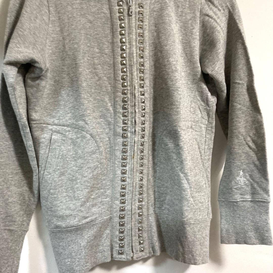 ヒステリックグラマー　スタッズ加工パーカー　グレー　y2k NANA FREE