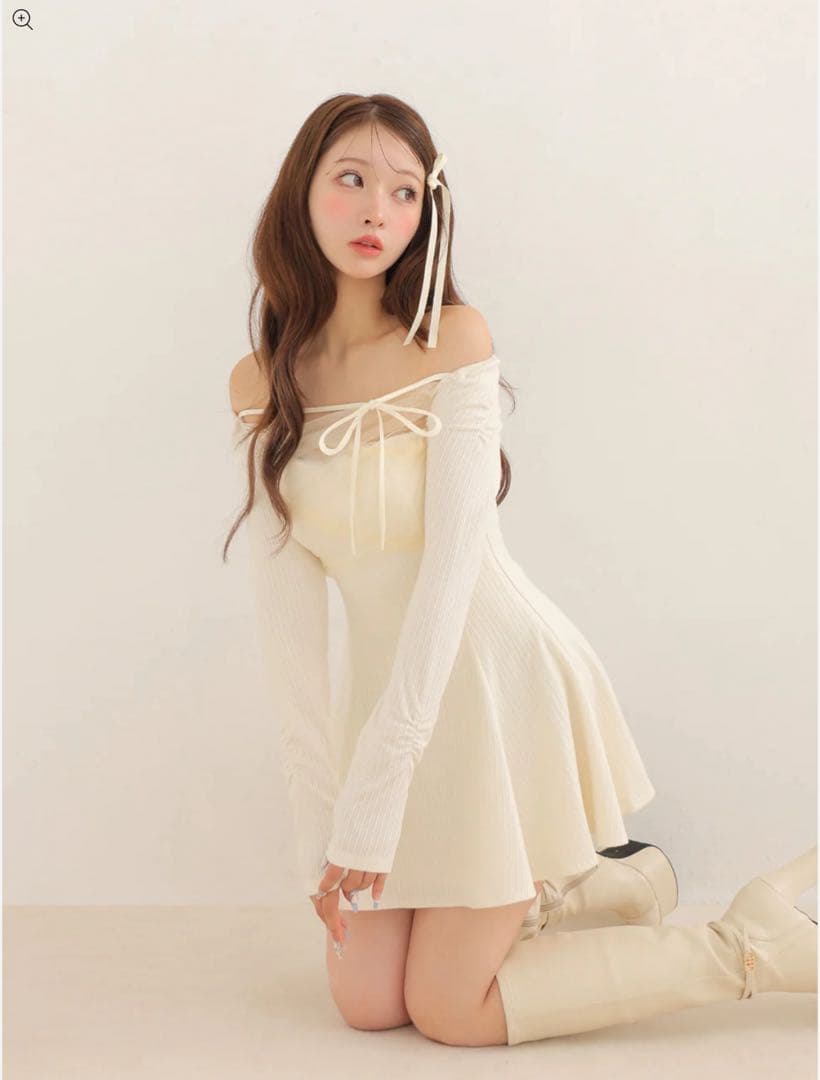 エムミーエメ　Cross tulle flare mini onepiece