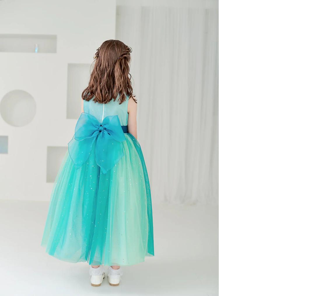 mi-san専用★DRESCCO ピーコックブルービジューストーンロングドレス