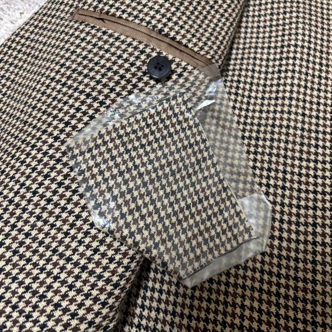 【未使用級】　TOMORROWLAND ジャケット　シングル　段返り千鳥柄　44