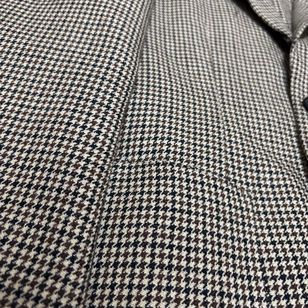 【未使用級】　TOMORROWLAND ジャケット　シングル　段返り千鳥柄　44