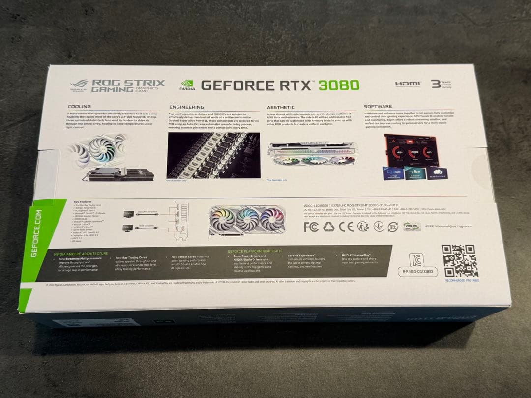 グラフィックボード・グラボ・ビデオカード ASUS ROG STRIX RTX3080 O10G GAMING White