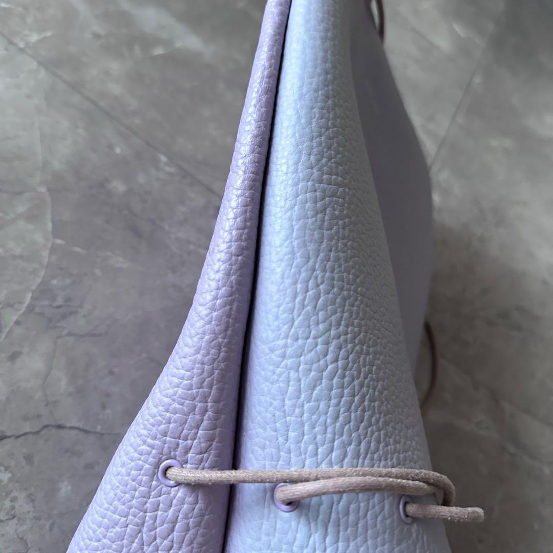 Hender Scheme zacc レザー 巾着バッグ トートバッグ パープル