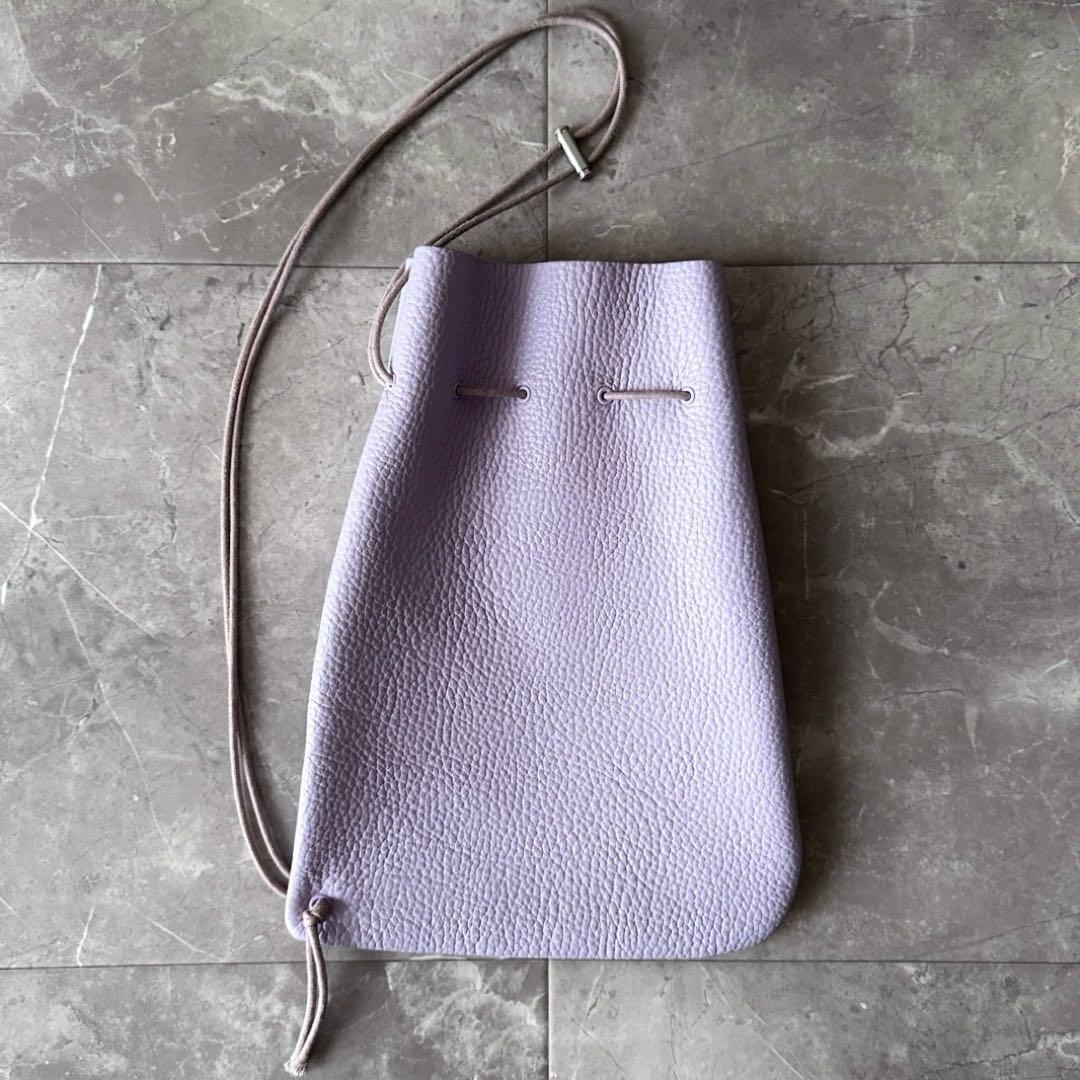 Hender Scheme zacc レザー 巾着バッグ トートバッグ パープル