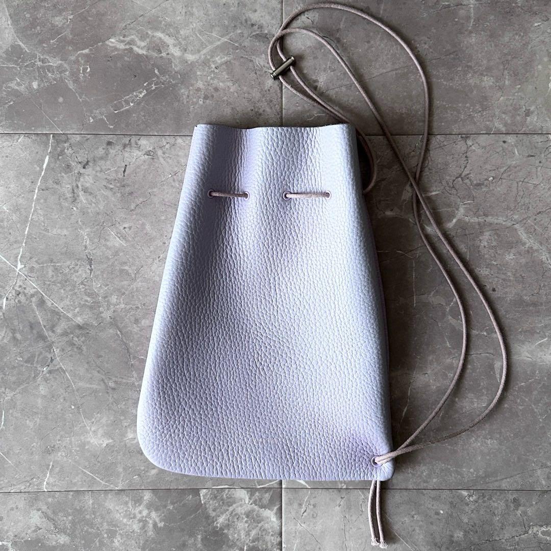 Hender Scheme zacc レザー 巾着バッグ トートバッグ パープル