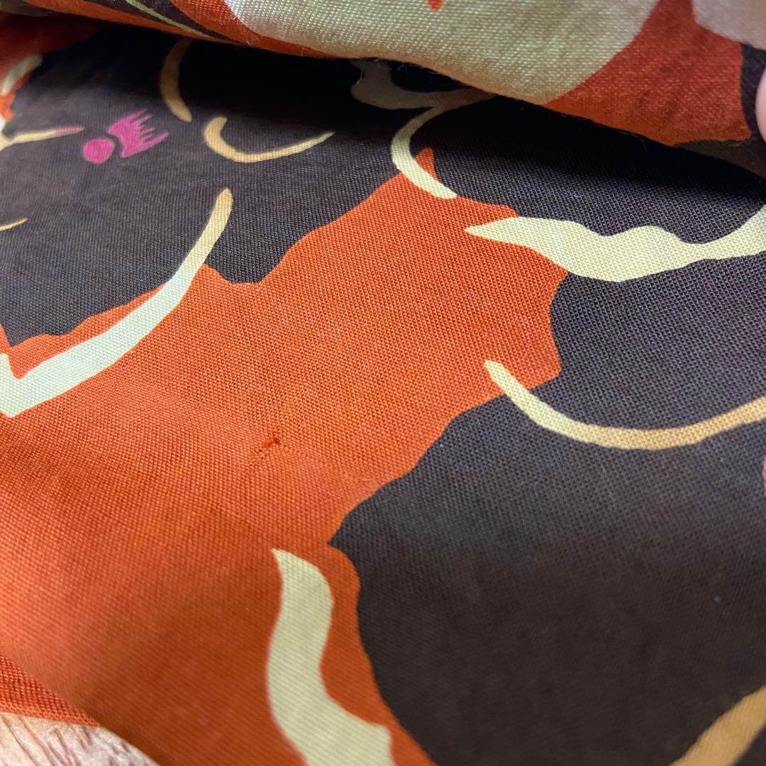 【24時間発送】【安心メルカリ便】着物屋さんの浴衣　帯付き　オレンジ　ボタン柄