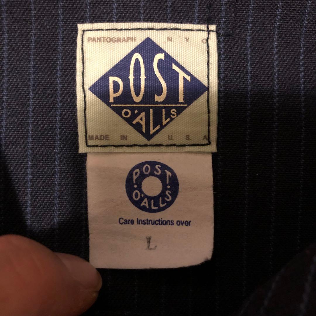美品 POST O'ALLS ストライプ カバーオール 良生地 Lサイズ