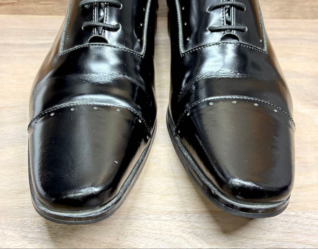 【未使用級】キャサリンハムネット ストレートチップ 黒 レザー 25cm 美品