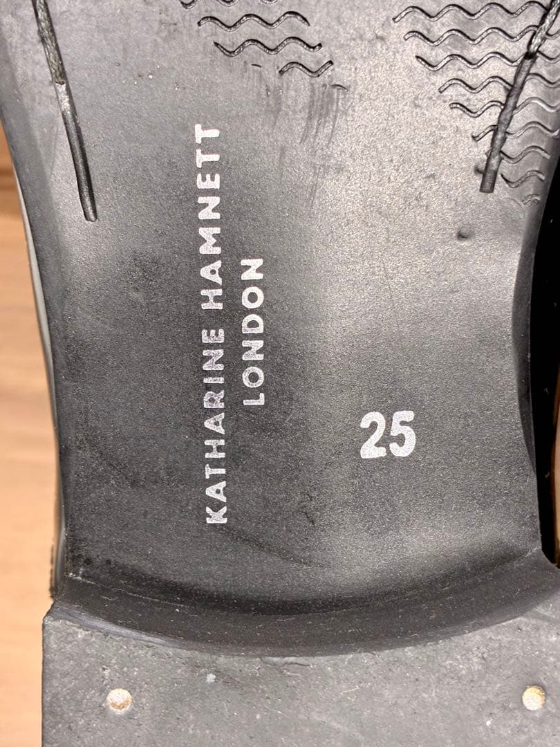 【未使用級】キャサリンハムネット ストレートチップ 黒 レザー 25cm 美品