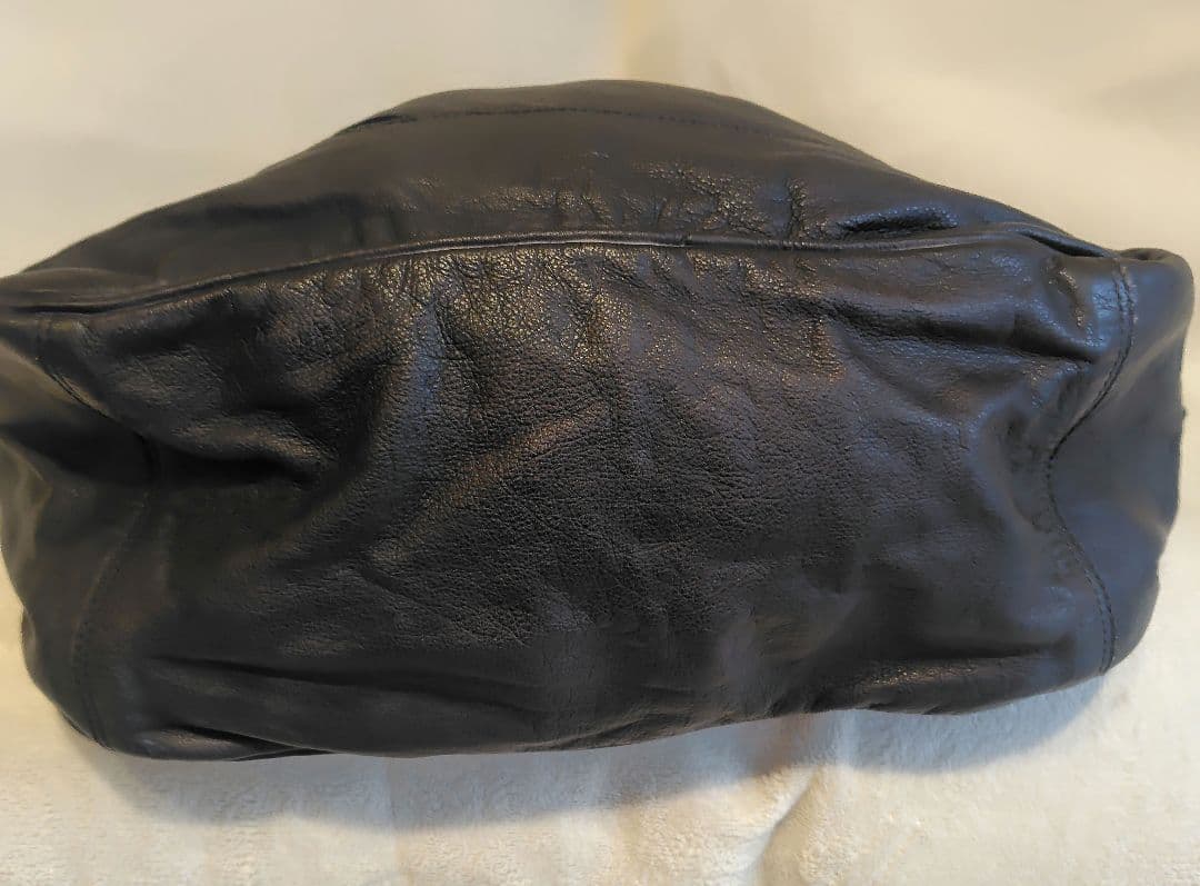 Y2K DIESEL メタルロゴ　レザー　ボストンバッグ　大容量　黒