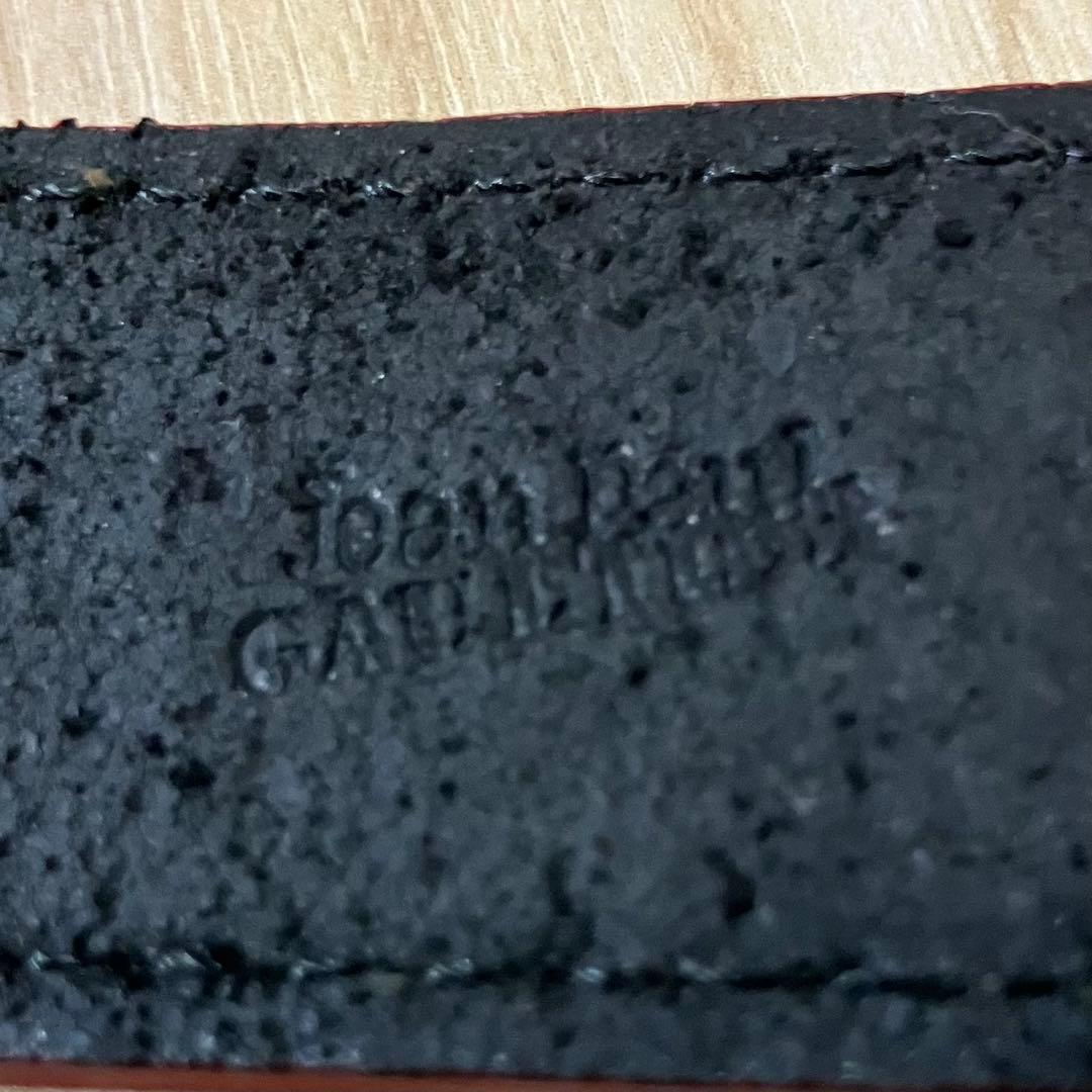 ✨美品✨ジャンポールゴルチエ レザー ベルト 黒×赤 ロゴ型押し ヴィンテージ