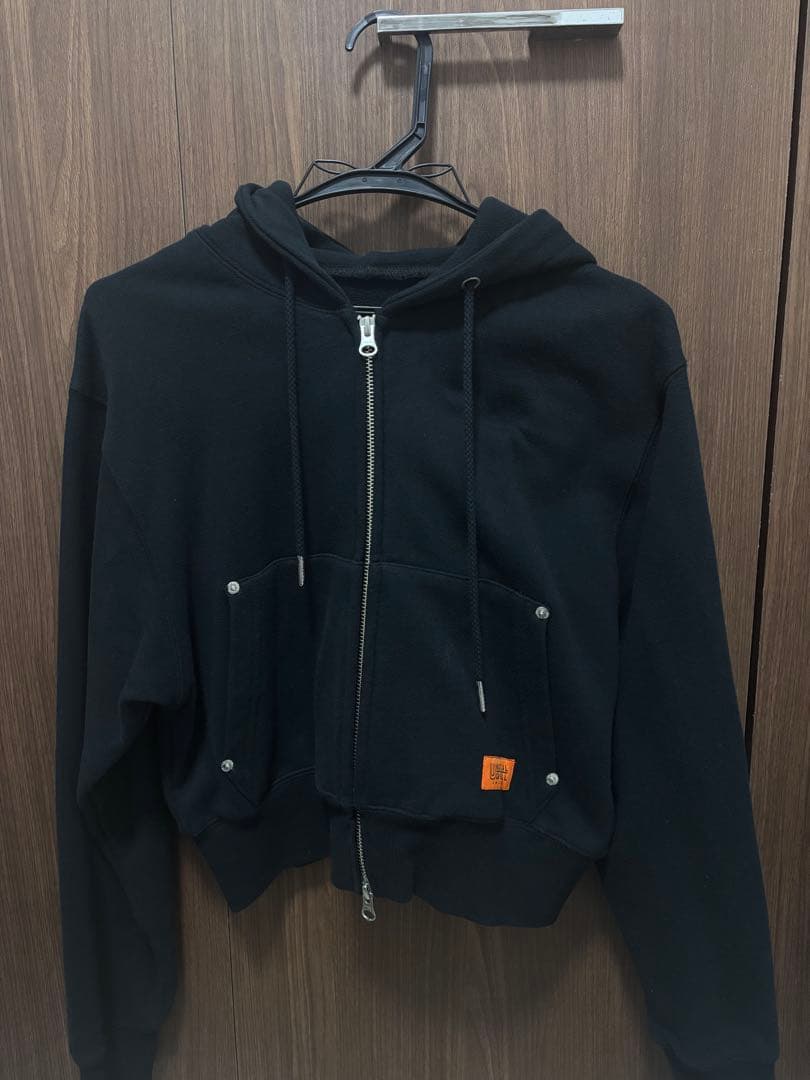 moussy UOM ZIP UP スウェット フーディ ブラック