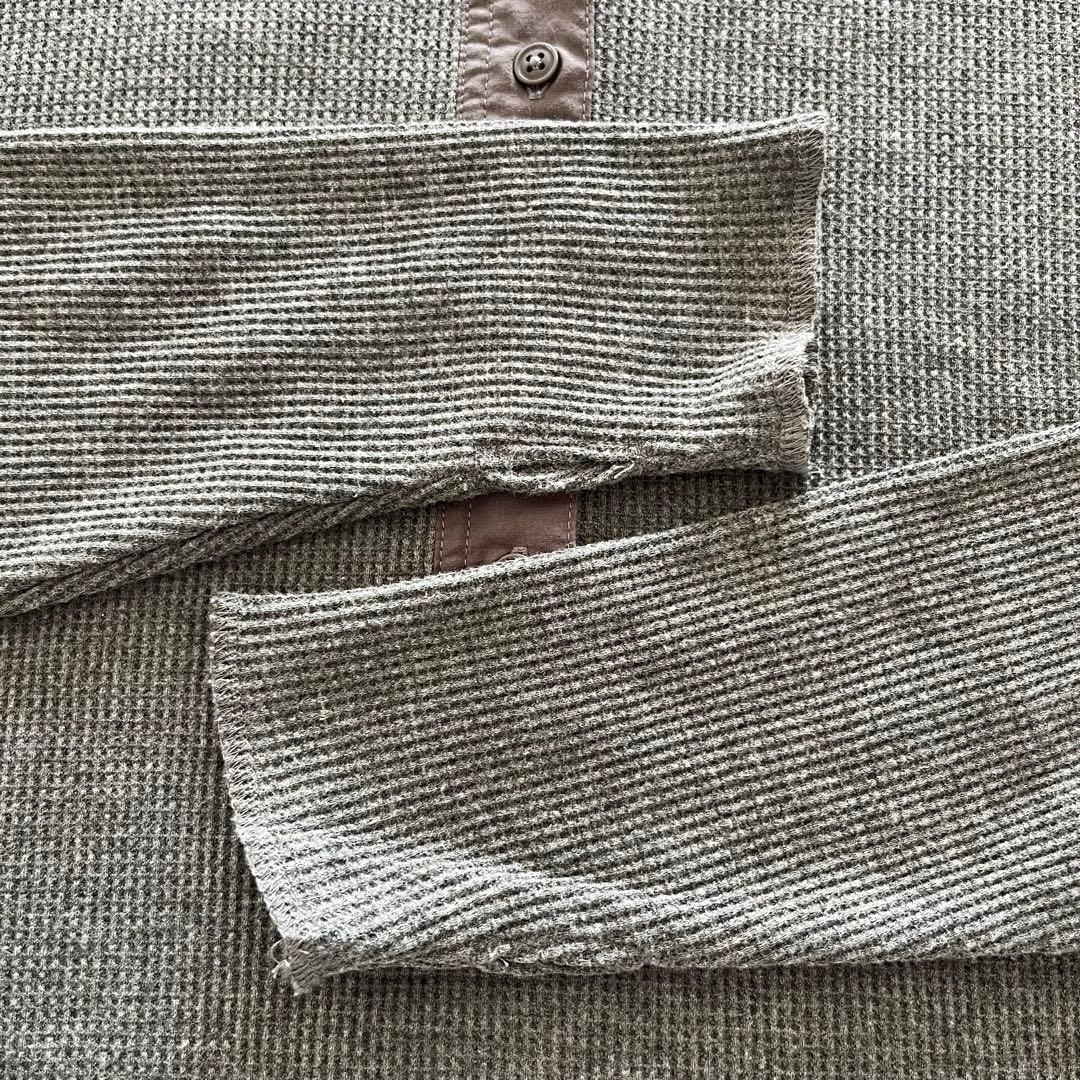 美品★anuke ワッフルヘンリートップス　グレー　長袖　カットソー　ショート丈