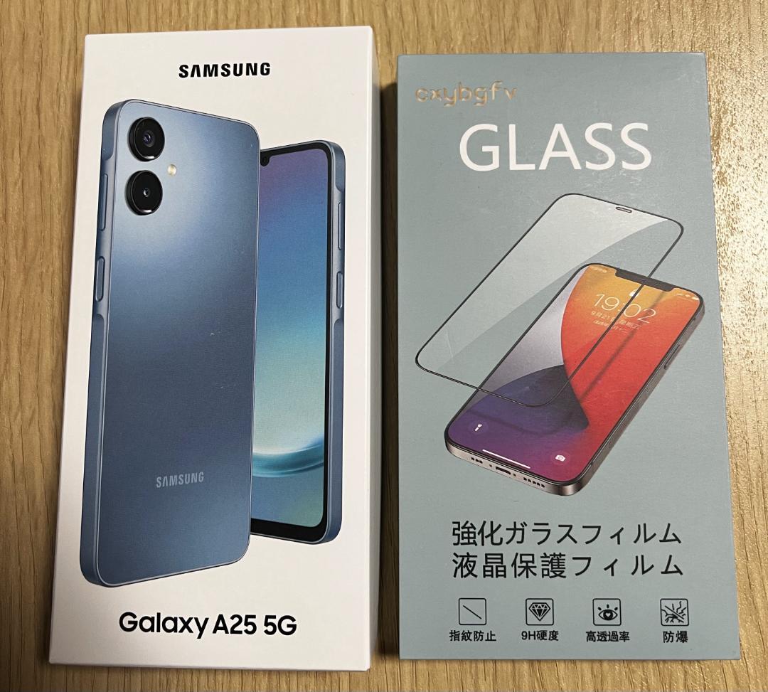 Samsung Galaxy A25 5G 本体 ブルー ケース＆液晶保護付き