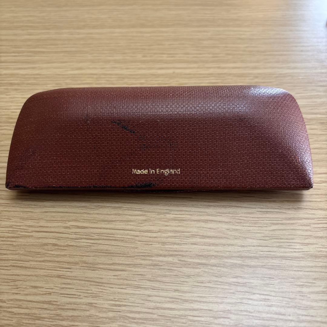 80sレザーフレームサングラス白山眼鏡ケース付き MADE IN ENGLAND
