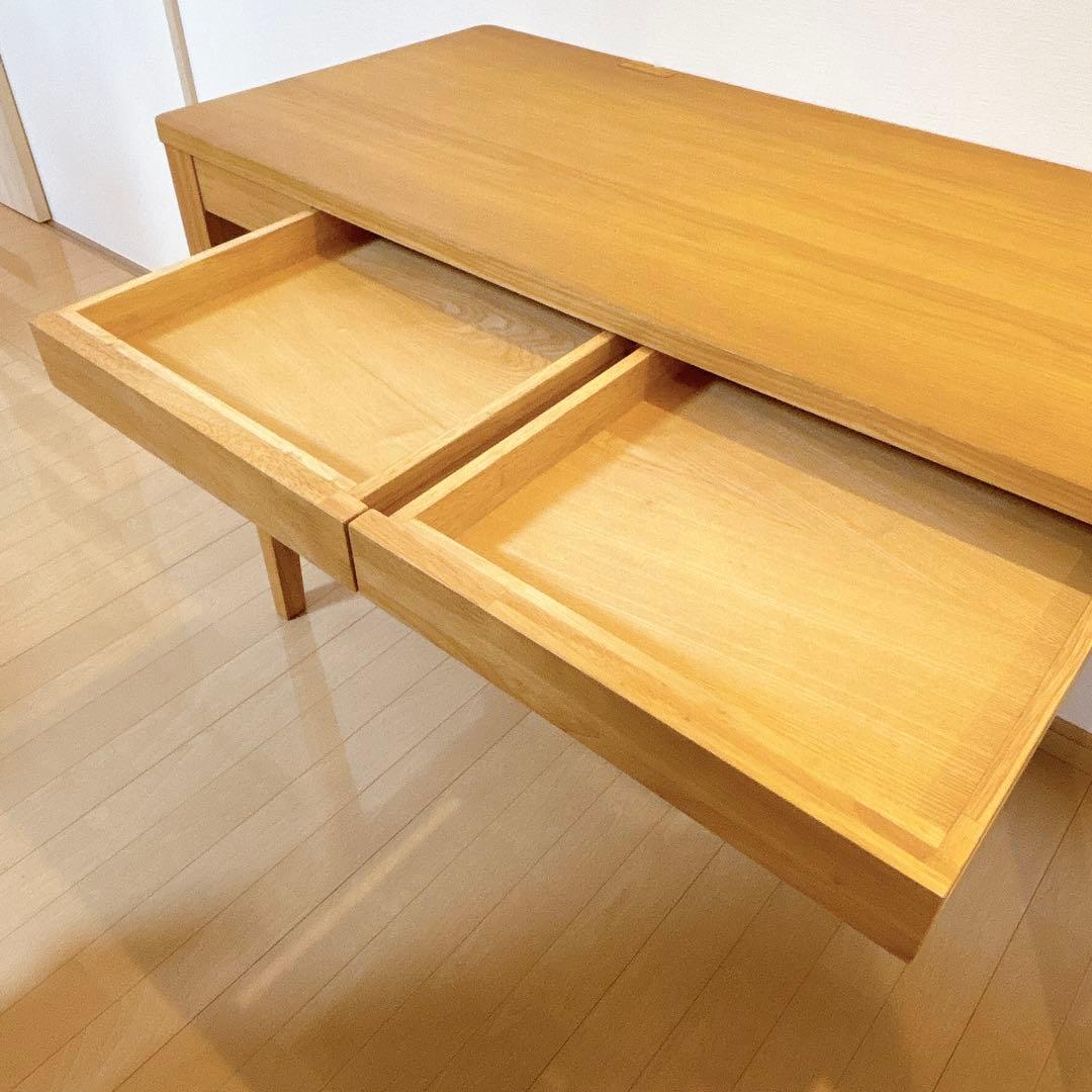 【美品】ベルメゾン パソコンデスク 木製 ナチュラル 学習机 120×50 cm