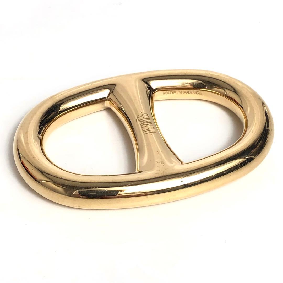 HERMES エルメス シェーヌダンクル スカーフリング ゴールドカラー