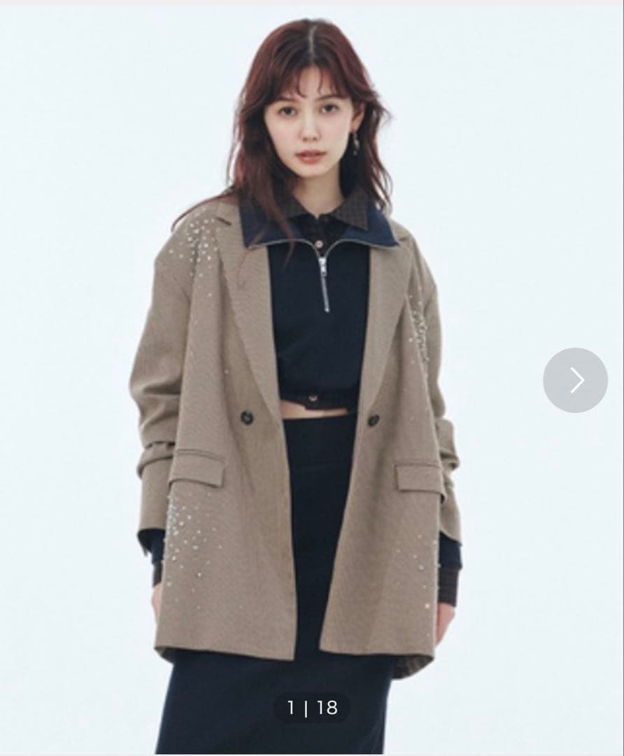 LILY BROWN L.B CANDY STOCKビジューオーバージャケット