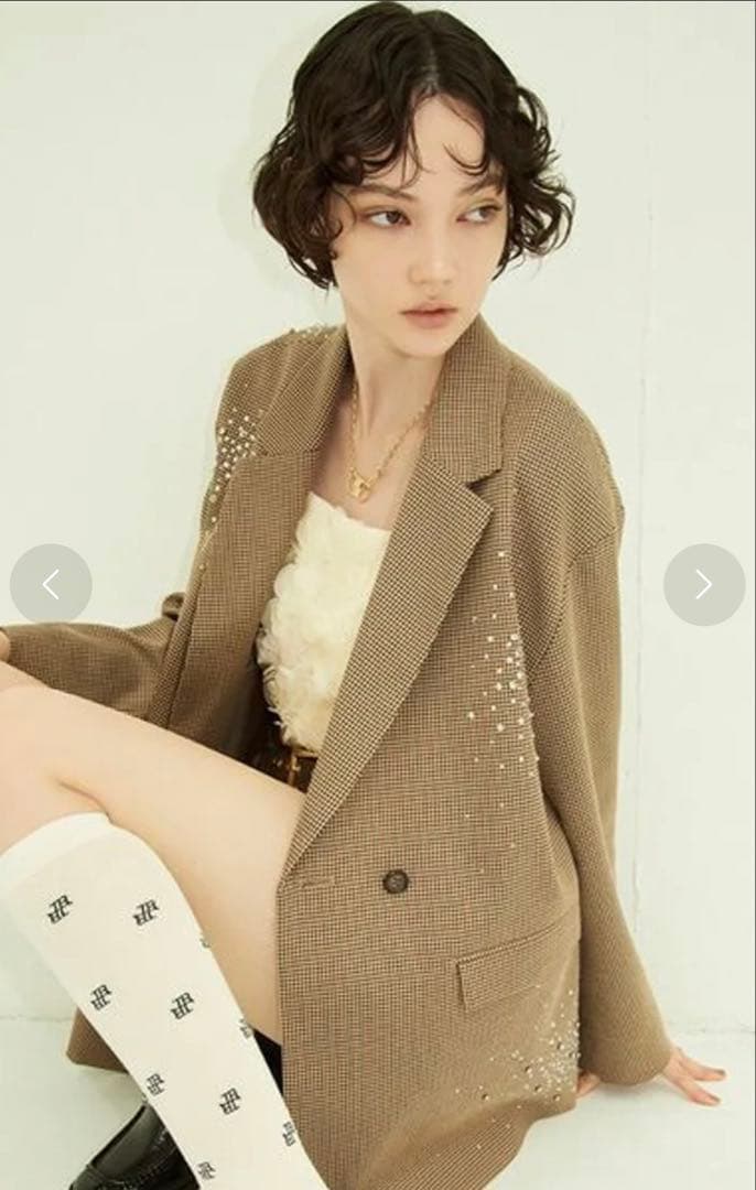 LILY BROWN L.B CANDY STOCKビジューオーバージャケット