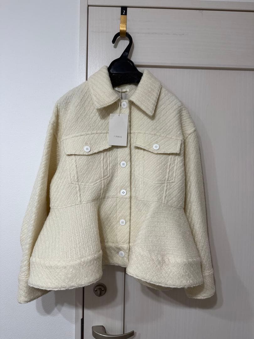 新品 完売品 ルフィル LE PHIL ロービングカルゼジャケット ホワイト F