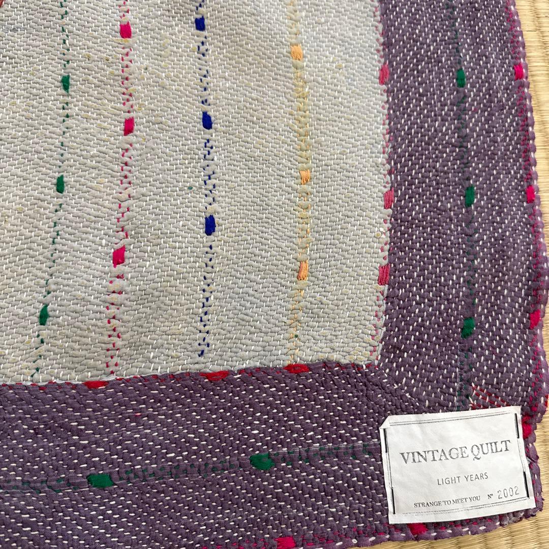 VINTAGE QUILT ヴィンテージラリーキルト　カンタキルト紫ベージュ系