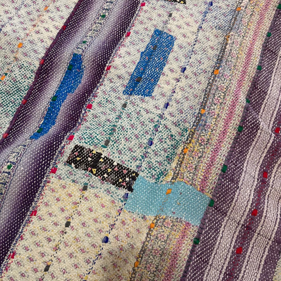 VINTAGE QUILT ヴィンテージラリーキルト　カンタキルト紫ベージュ系
