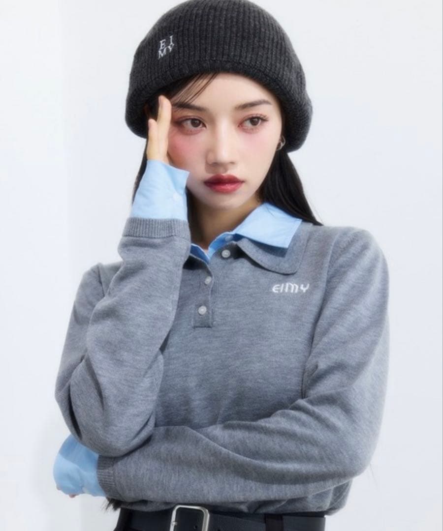 EIMY ISTOIRE ダブルカラーデザインニット GLAY
