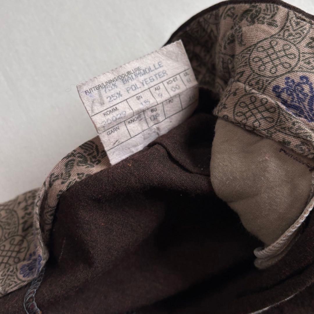 パンツ 90s EURO label 4-tuck cotton wide slacks