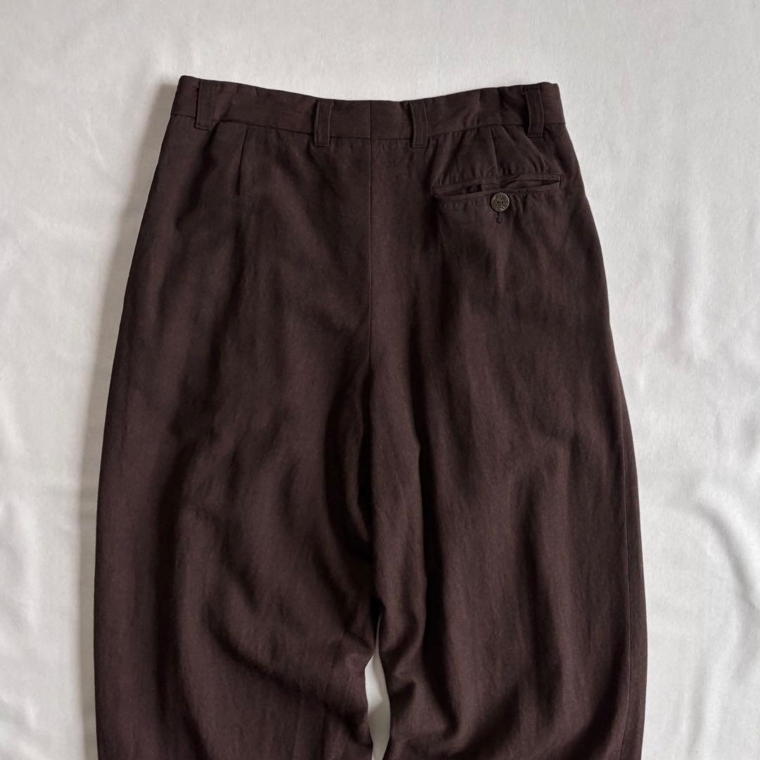 パンツ 90s EURO label 4-tuck cotton wide slacks