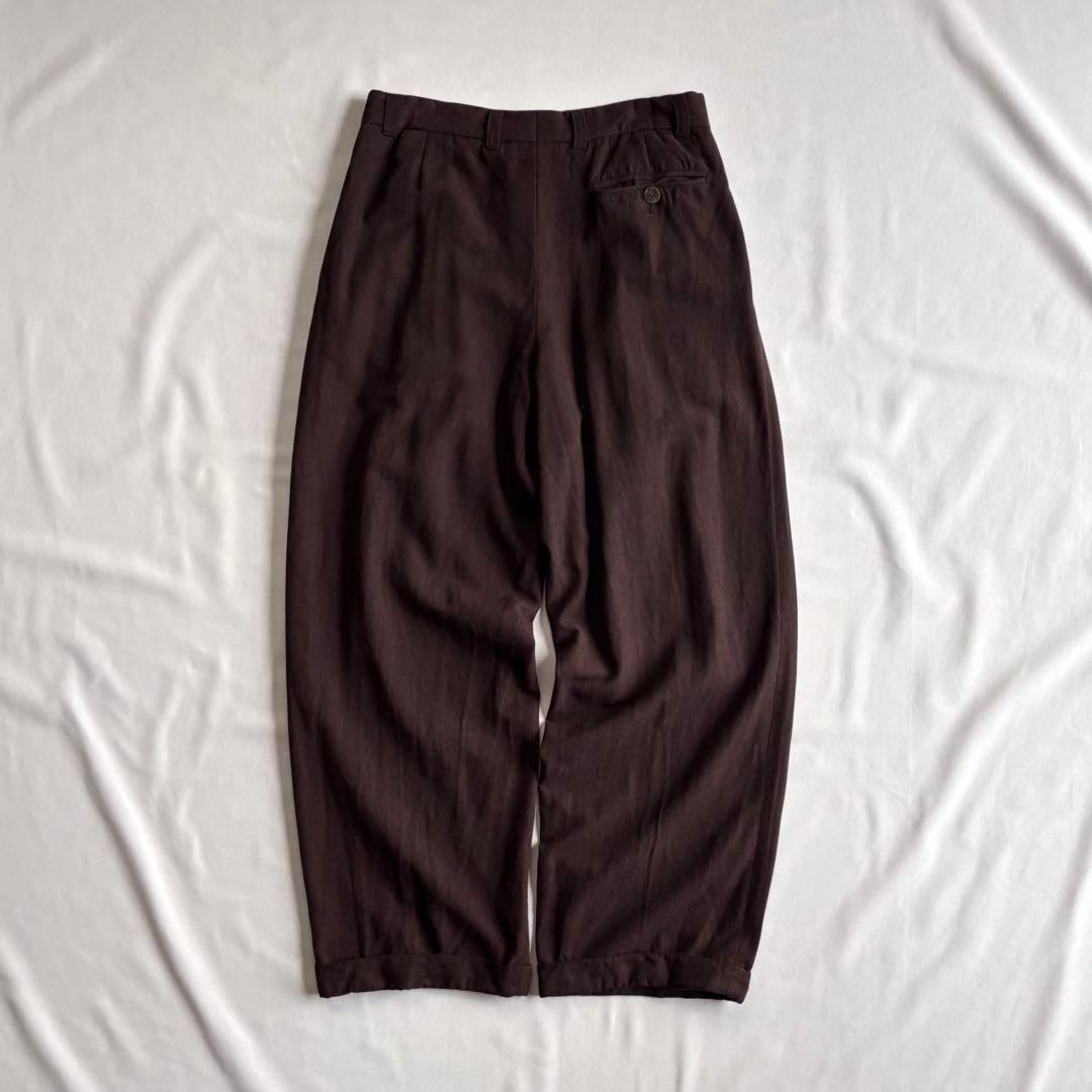 パンツ 90s EURO label 4-tuck cotton wide slacks