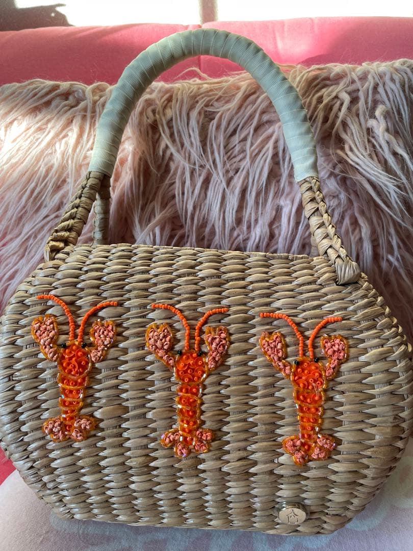 House ofANRI ロブスター刺繍 かごバッグ　ベルギーのブランド