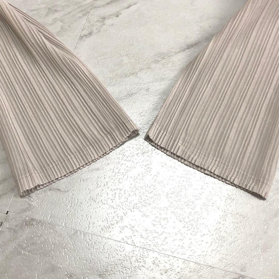 プリーツプリーズ 長袖シャツ 襟付き ボタンダウン Lサイズ バイカラー