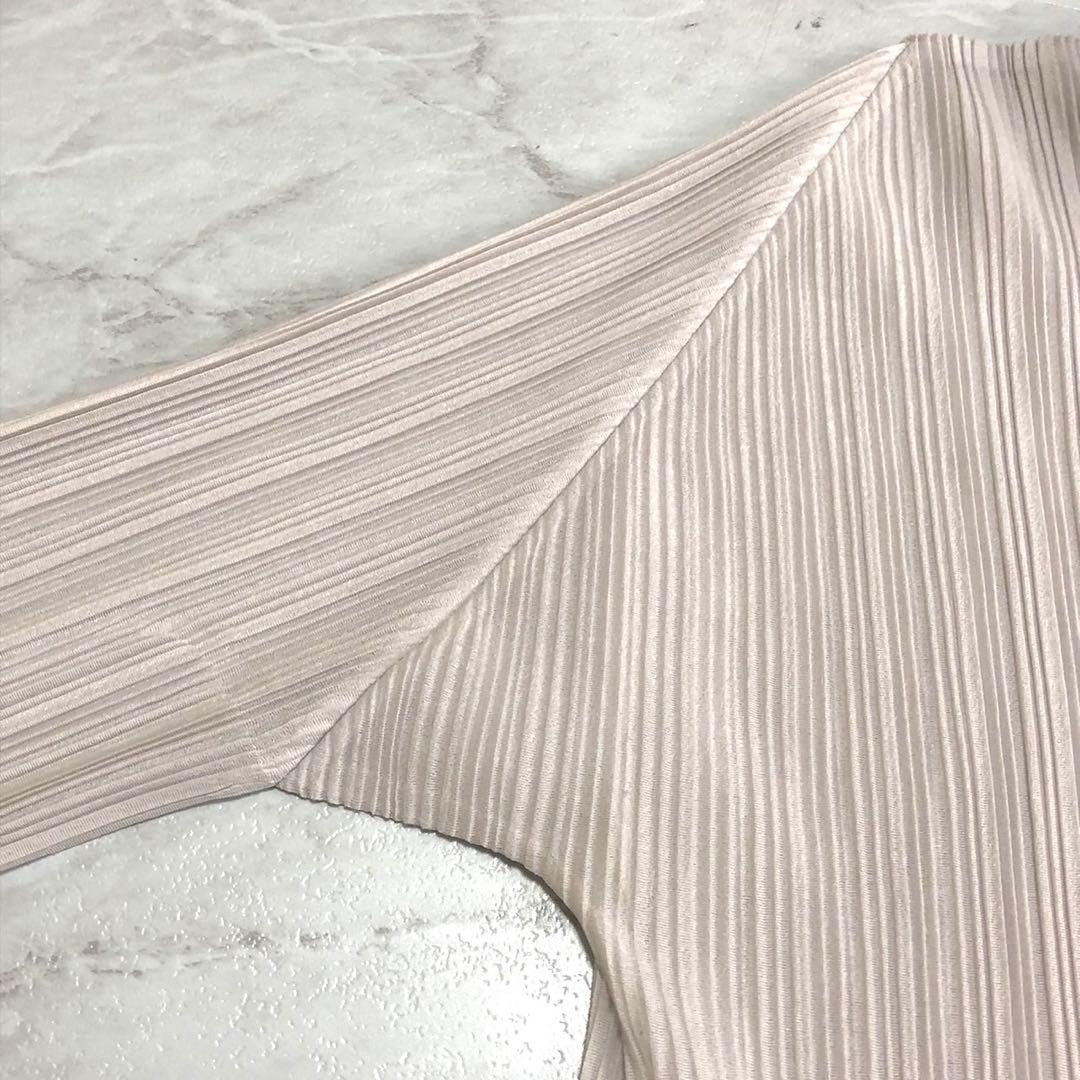 プリーツプリーズ 長袖シャツ 襟付き ボタンダウン Lサイズ バイカラー