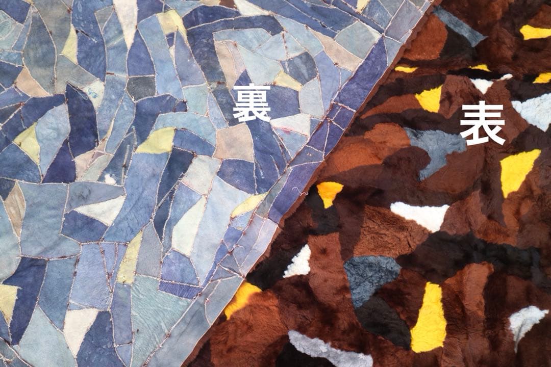 ムートンラグ　195x195cm パッチワーク