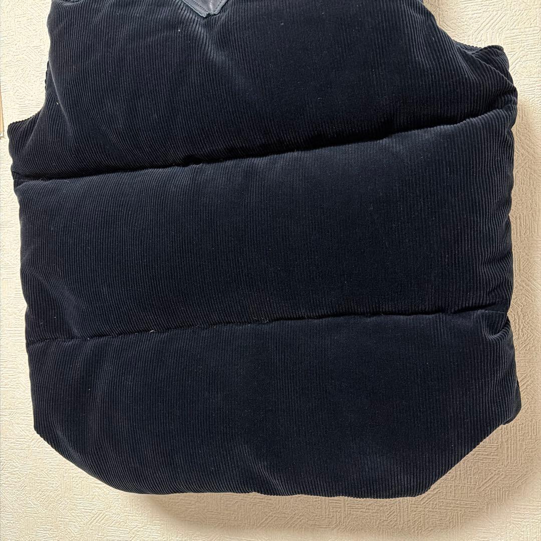 r*u様 ロッキーマウンテン　ダウンベスト　ネイビー　コーデュロイ　ヨークレザー