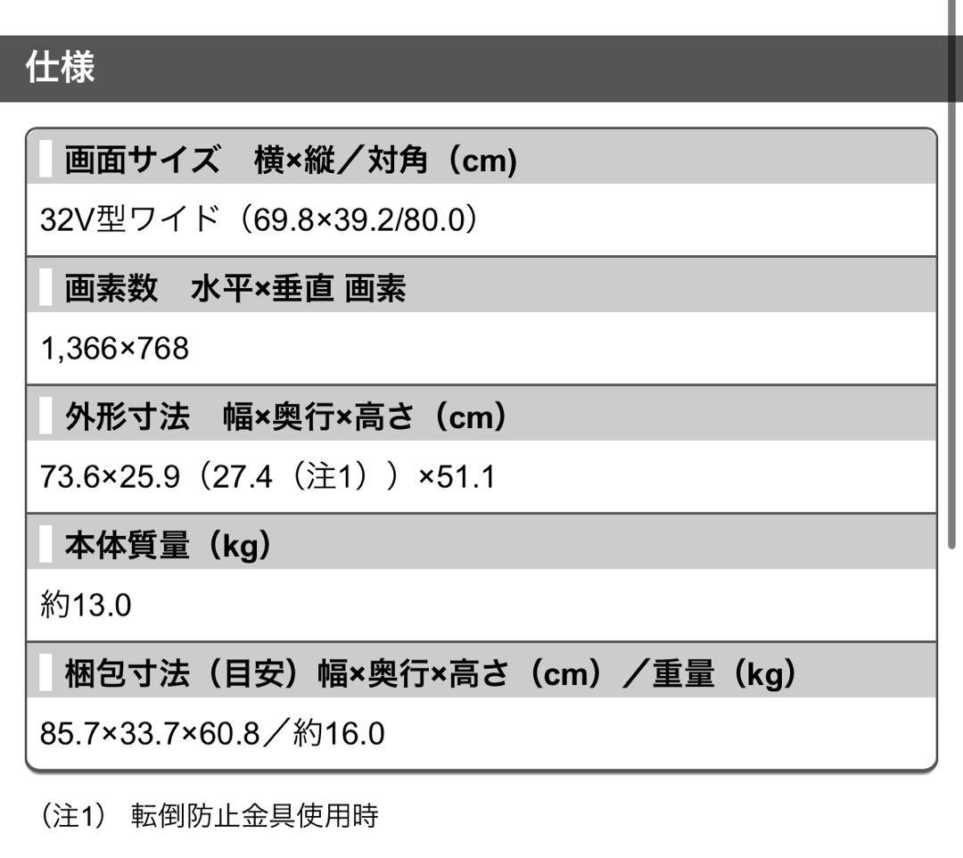 にこ　SHARP 32インチ 液晶テレビ LC-32R30