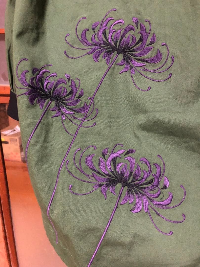 SUMINEKO　墨猫　流儀圧搾　オリーブ　お猫様総刺繍モッズコート 今季新品