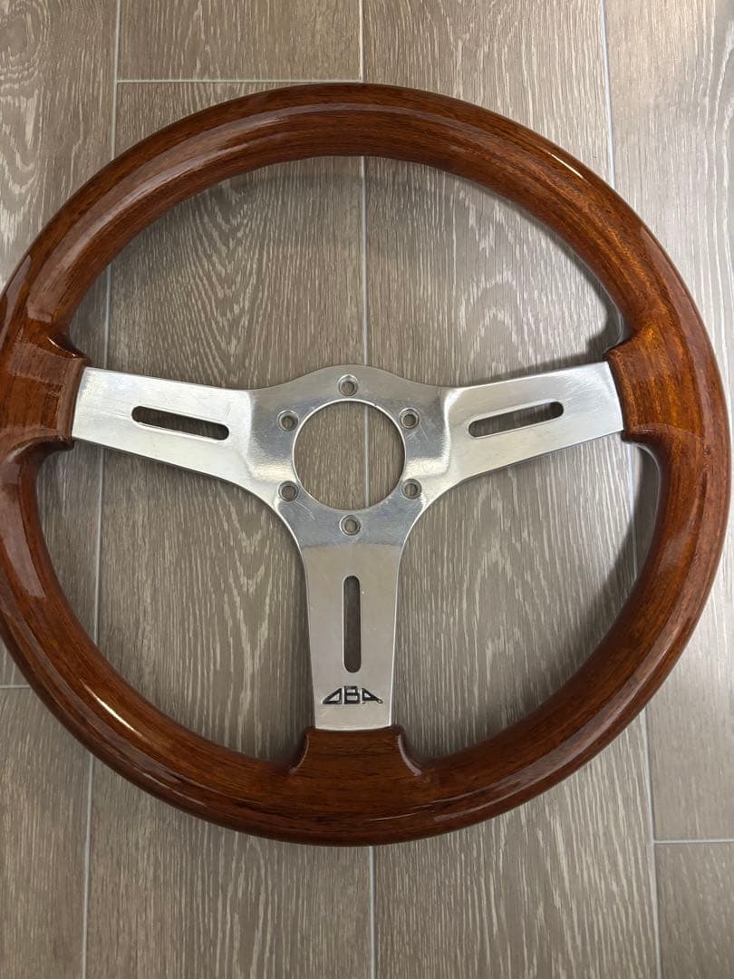 美品　OBAウッドステアリング34Φ　旧車
