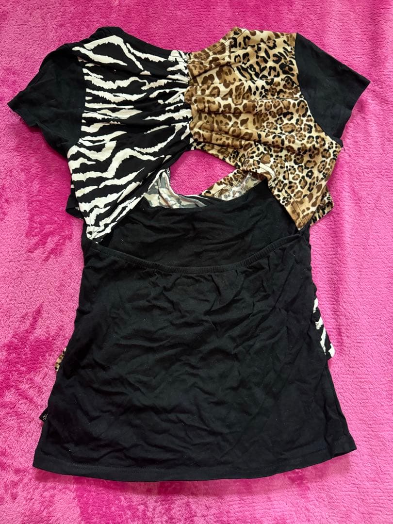 d.i.a. アシンメトリー レオパード ゼブラ柄 Tシャツ