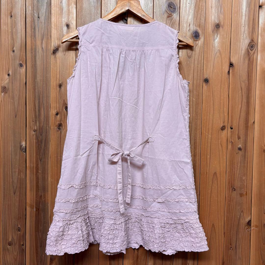 美品＊PINKHOUSE ピンクハウス　総ピコフリル　ローンチュニック　ピンク