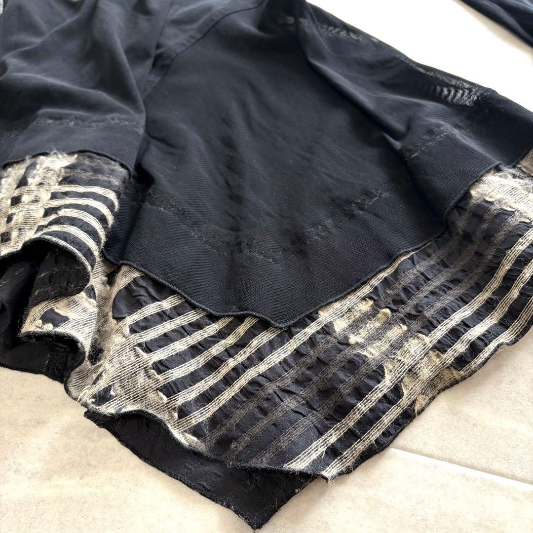 エイココンドウ パワーネット シアー パッチワーク ワンピース チュニック 変形