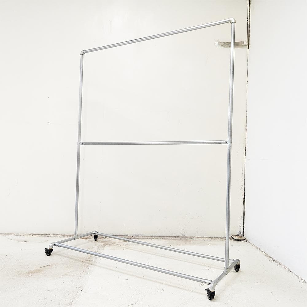 イ*ド様 ハンガーラック 業務用 2段 什器 錆び防止 ガス管 パイプハンガー