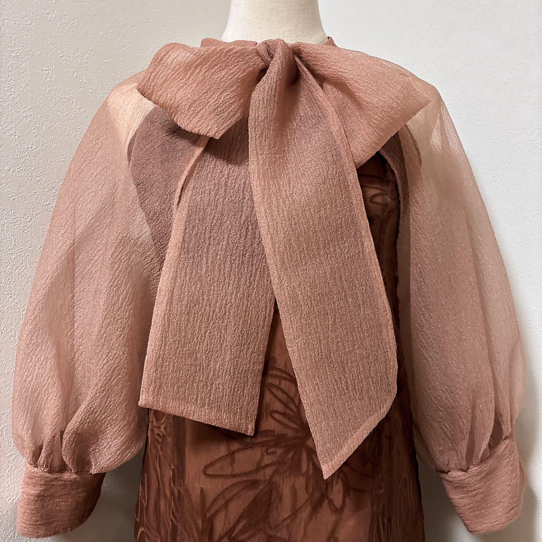 kanaカナ　nianaブラウン　ボウタイリボンボレロキャミワンピセットドレス