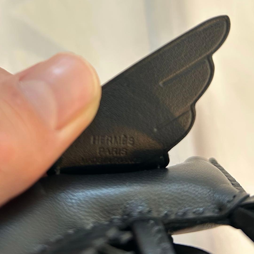 【美品】HERMES ペガサスチャーム　ソーブラック　B刻印