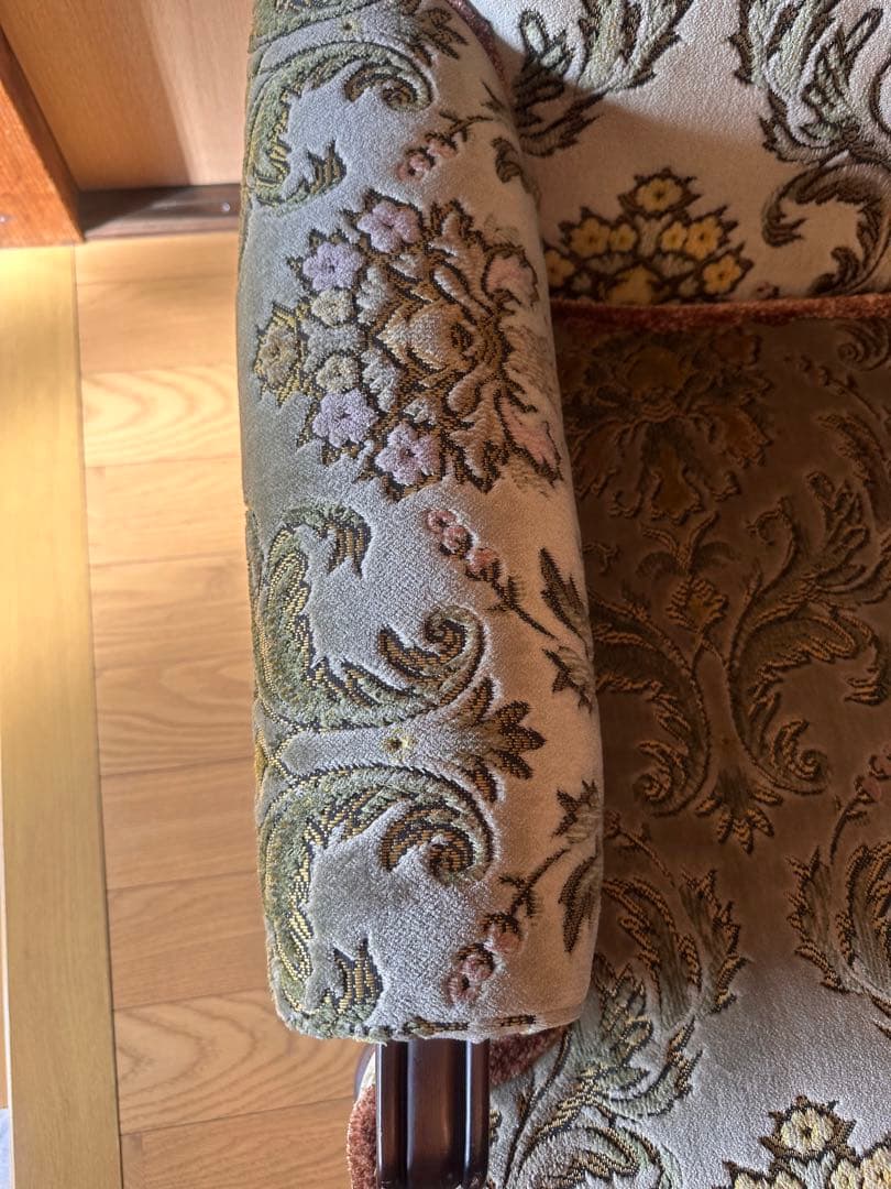 【美品】カリモク シングルソファ インテリア アンティーク 猫脚 1人掛け 椅子