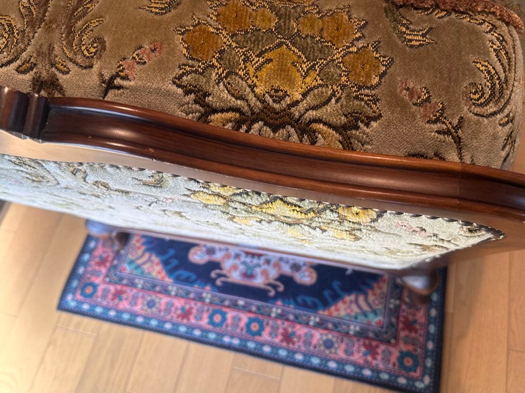 【美品】カリモク シングルソファ インテリア アンティーク 猫脚 1人掛け 椅子