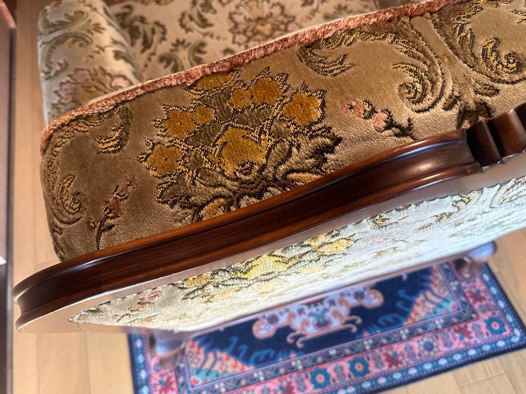 【美品】カリモク シングルソファ インテリア アンティーク 猫脚 1人掛け 椅子